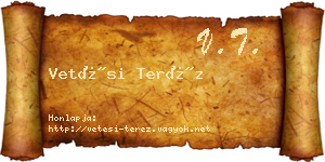 Vetési Teréz névjegykártya